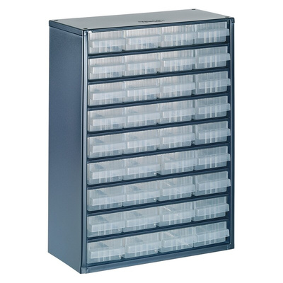 Raaco 36 Drawer Storage Unit, Steel, 417mm x 306mm x 150mm, Blue