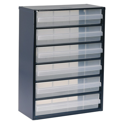 Raaco 6 Drawer Storage Unit, Steel, 417mm x 306mm x 150mm, Blue
