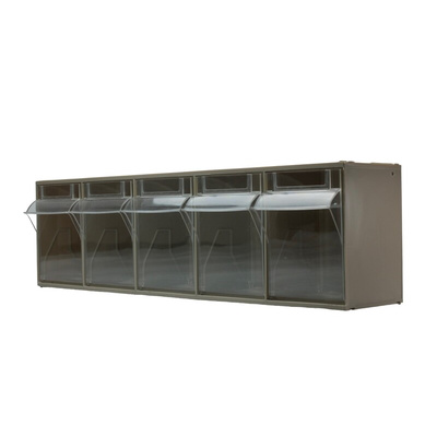 RS PRO 5 Tilt Drawer Unit, PP, 168mm x 600mm x 140mm