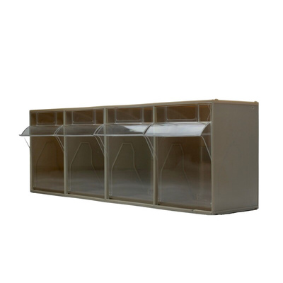 RS PRO 4 Tilt Drawer Unit, PP, 206mm x 600mm x 178mm
