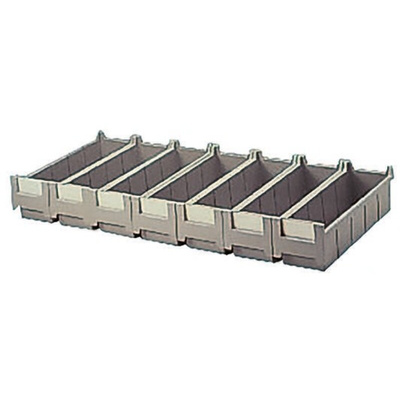 RS PRO 7 Drawer Unit, Plastic, 138mm x 138mm x 431mm, Grey