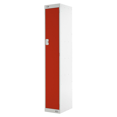 1 Door Steel Red Industrial Locker, 1800 mm x 300 mm x 450mm