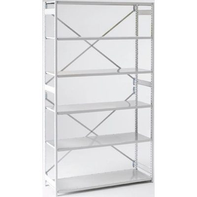 RS PRO Grey 6 Shelf Steel Stormor Shelving System, 1850mm x 1000mm, 450mm, 70kg Load