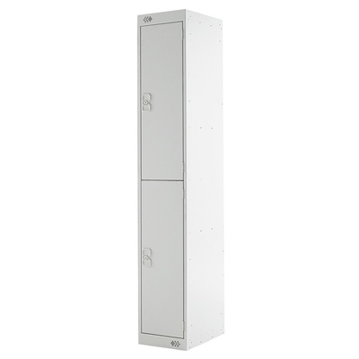 2 Door Steel Grey Industrial Locker, 1800 mm x 300 mm x 450mm