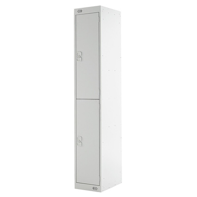 2 Door Steel Grey Industrial Locker, 1800 mm x 300 mm x 300mm