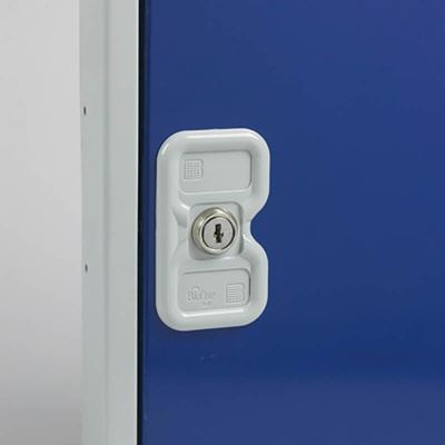 RS PRO 6 Door Vented Mild Steel Blue Locker, 1800 mm x 300 mm x 450mm