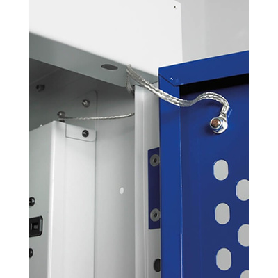 RS PRO 6 Door Vented Mild Steel Blue Locker, 1800 mm x 300 mm x 450mm