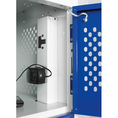 RS PRO 6 Door Vented Mild Steel Blue Locker, 1800 mm x 300 mm x 450mm