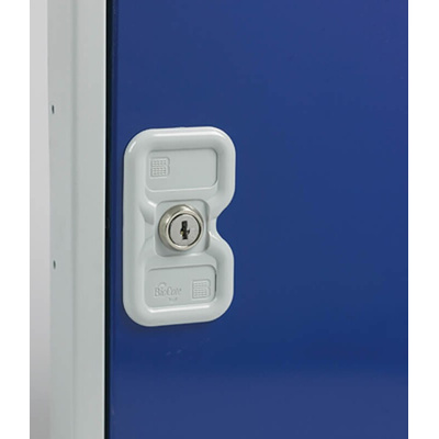 RS PRO 8 Door Vented Mild Steel Blue Locker, 1800 mm x 300 mm x 450mm