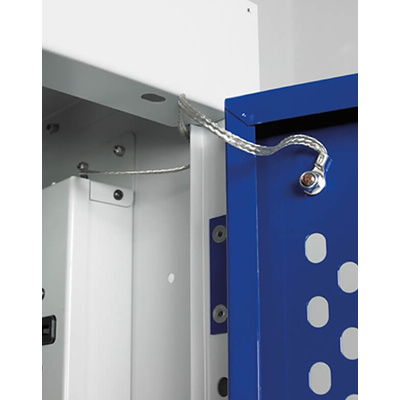 RS PRO 10 Door Vented Mild Steel Blue Laptop Charging Locker, 1800 mm x 450 mm x 450mm
