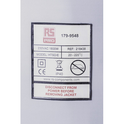 RS PRO Silicone Coated Glass Fibre Cloth Side Drum Heating Jacket, 800 x 1950mm, 200l