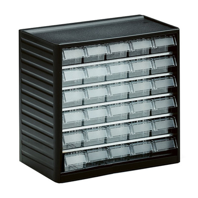 Treston 30 Drawer Storage Unit, PP, 290mm x 310mm x 180mm, Grey