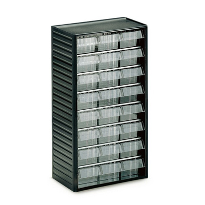 Treston 24 Drawer Storage Unit, PP, 550mm x 310mm x 180mm, Grey