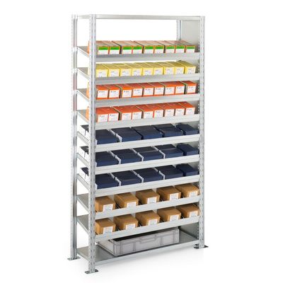 Manorga Galvanised 9 Shelf Modular Shelving Starter Bay, 2000mm x 1000mm, 400mm, 150kg Load