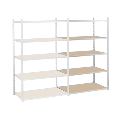 Manorga Galvanised 5 Shelf Galvanised Steel Quickshelf Extension Bay, 2000mm x 1000mm, 800mm, 215kg Load