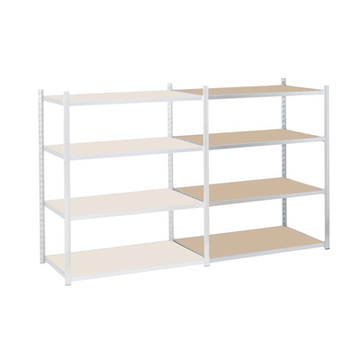 Manorga Galvanised 4 Shelf Galvanised Steel Quickshelf Extension Bay, 1760mm x 1250mm, 500mm, 287kg Load