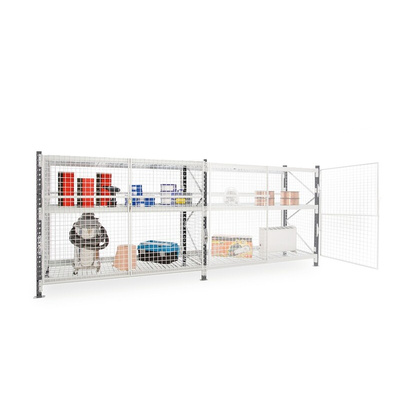 Manorga RAL 7035 Light Grey 2 Shelf Galvanised Steel Modular Shelving Starter Bay, 2000mm x 1800mm, 600mm, 683kg Load