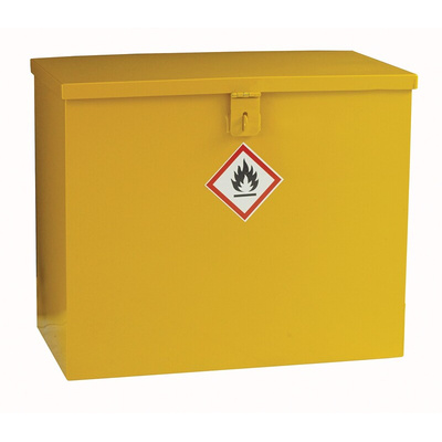 RS PRO Yellow Steel Lockable 1 Door Hazardous Substance Cabinet, 510mm x 620mm x 330mm