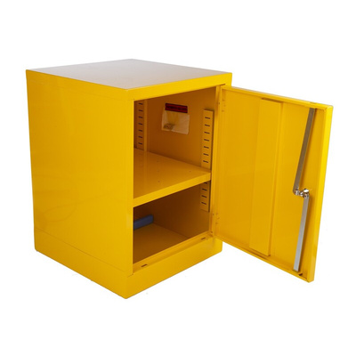 RS PRO Yellow Steel Lockable 1 Door Flammable Cabinet, 609mm x 457mm x 457mm