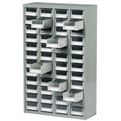 RS PRO 48 Steel Cabinet, Steel, 937mm x 586mm x 222mm, Grey