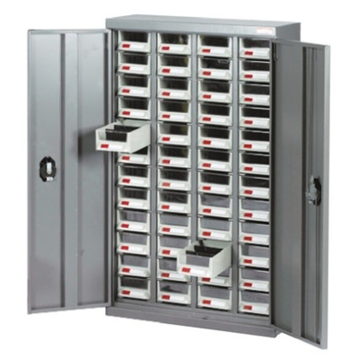 RS PRO 48 Steel Cabinet, Steel, 937mm x 586mm x 222mm, Grey