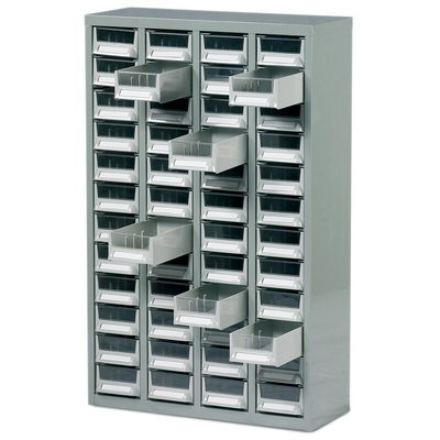 RS PRO 48 Steel Cabinet, Steel, 937mm x 586mm x 222mm, Grey