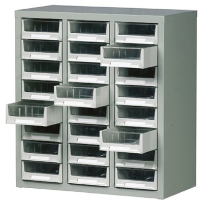 RS PRO 24 Steel Cabinet, Steel, 640mm x 586mm x 290mm, Grey