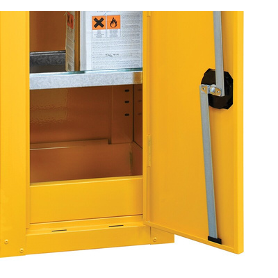 RS PRO Yellow Lockable 1 Door Hazardous Substance Cabinet, 900mm x 460mm x 460mm