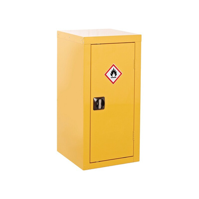 RS PRO Yellow Lockable 1 Door Hazardous Substance Cabinet, 900mm x 460mm x 460mm