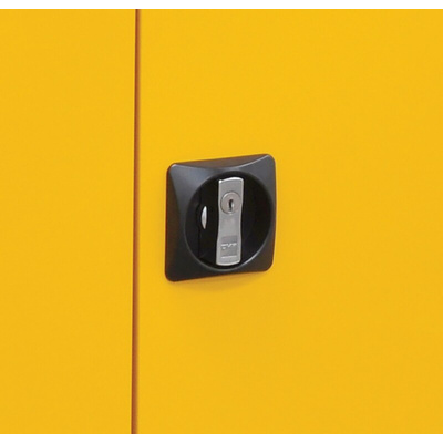 Yellow Lockable 2 Door Hazardous Substance Cabinet, 700mm x 900mm x 460mm