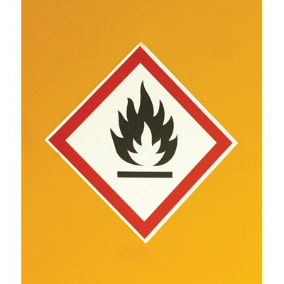 Yellow Lockable 2 Door Hazardous Substance Cabinet, 700mm x 900mm x 460mm