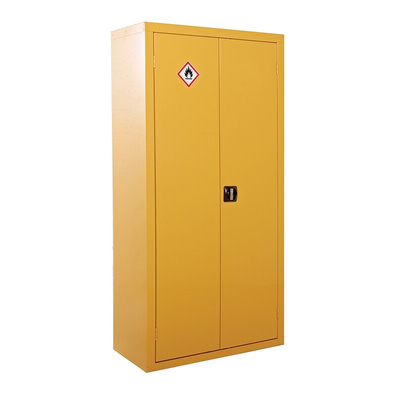 RS Pro Yellow Lockable 2 Door Hazardous Substance Cabinet, 1800mm x 900mm x 460mm
