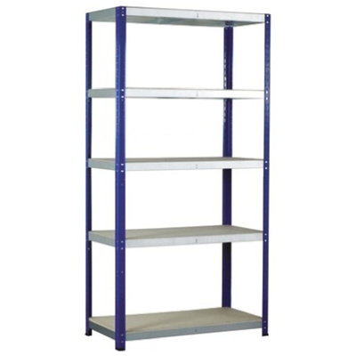 RS PRO 5 Shelf Chipboard, Galvanised Steel Shelving System, 1800mm x 900mm, 450mm, 265kg Load
