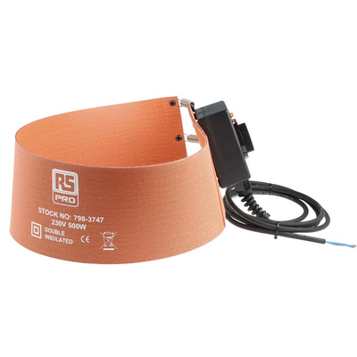 RS PRO Silicone Side Drum Heater, 125 x 940mm, 50l