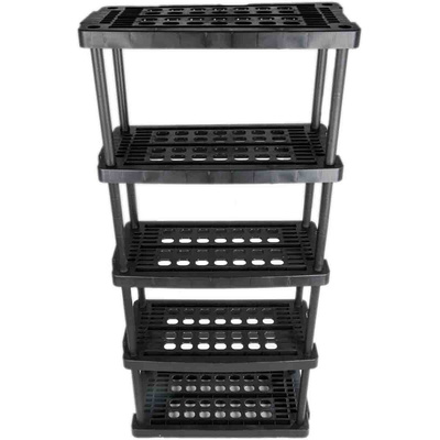 RS PRO Black 5 Shelf PP Shelving Unit, 1760mm x 790mm, 390mm, 40kg Load