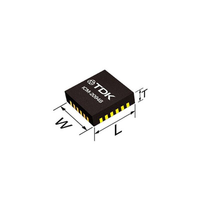 InvenSense 9-Axis Surface Mount Accelerometer & Gyroscope, QFN, I2C, SPI, 24-Pin