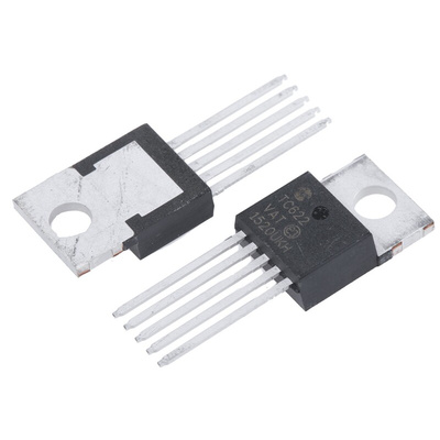 Microchip Temperature Sensor, Driver Output, Through Hole Mount, Analogue, ±5°C, 5 Pins
