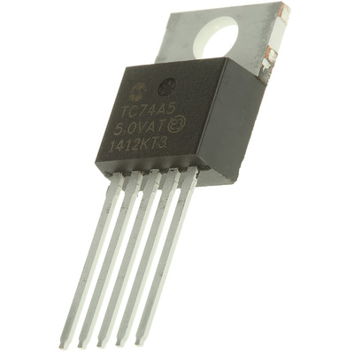 Microchip Temperature Sensor, Digital Output, Through Hole Mount, Serial-I2C, SMBus, ±3°C, 5 Pins