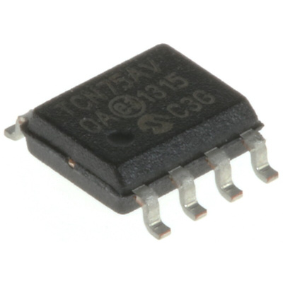 Microchip Temperature Converter, Digital Output, Surface Mount, Serial-I2C, SMBus, ±1°C, 8 Pins