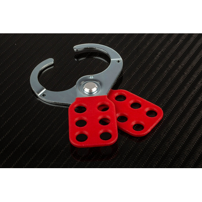 RS PRO 6-Lock Steel Hasp Lockout, 9.5mm Shackle, 38mm Attachment