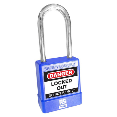 RS PRO Blue 1-Lock Steel Safety Padlocks