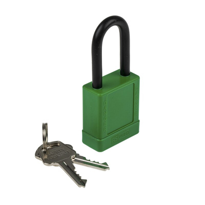 RS PRO Green 1-Lock Aluminium, Nylon Safety Lockout, 6.4mm Shackle