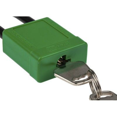 RS PRO Green 1-Lock Aluminium, Nylon Safety Lockout, 6.4mm Shackle