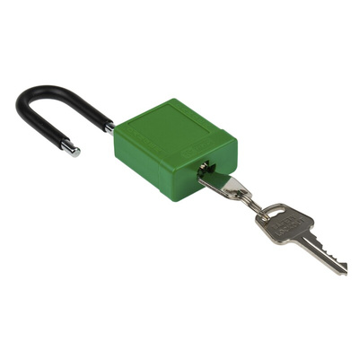 RS PRO Green 1-Lock Aluminium, Nylon Safety Lockout, 6.4mm Shackle