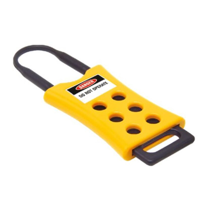 RS PRO Black, Yellow 1-Lock ABS Hasp Lockout, 6mm Shackle