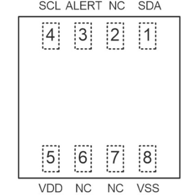 Renesas Electronics Analog Temperature Sensor, Digital Output, Surface Mount, I2C, ±2.5%