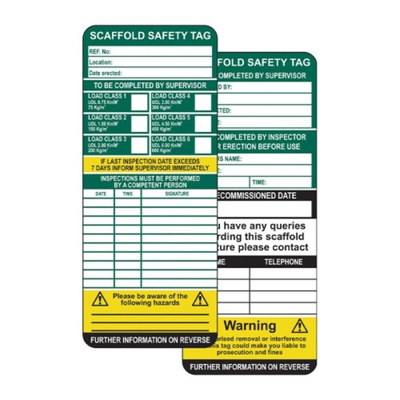 50Each 'Scaffold Safety Tag' Lockout Tag
