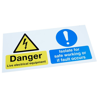 RS PRO Electrical Hazard Warning Sign (English)