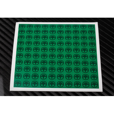 RS PRO Black/Green Vinyl Safety Labels, Symbol-Text 12.5 mm x 12.5mm