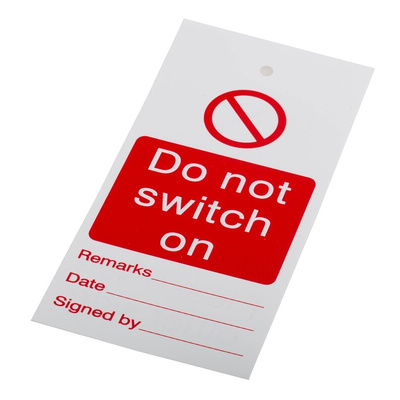 1 x 'Do Not Switch On' Lockout Tag